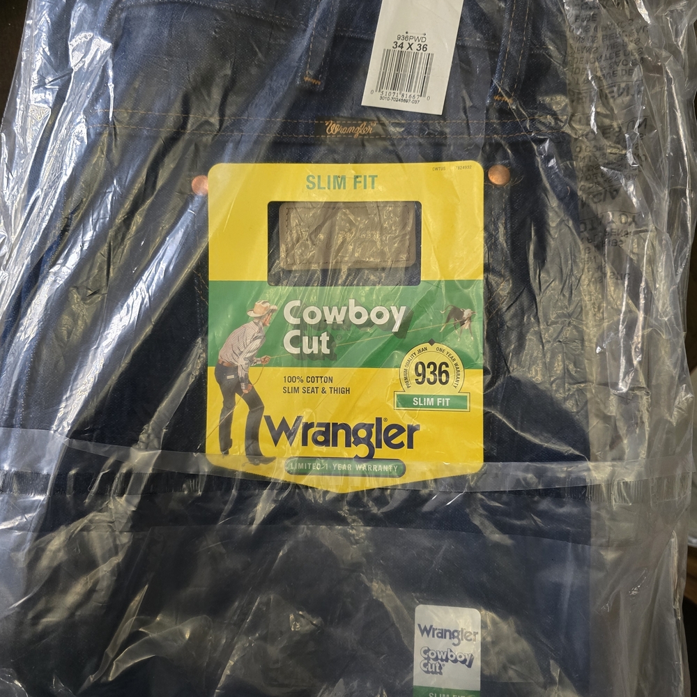 Two Pairs - Wrangler Cowboy Cut Slim Fit Jeans in Dark Blue